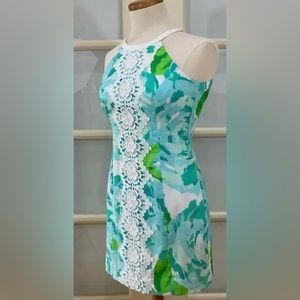 Lilly Pulitzer Blue First Impression Pearl Shift Dress Size